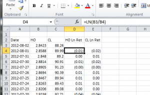 Log Returns Example